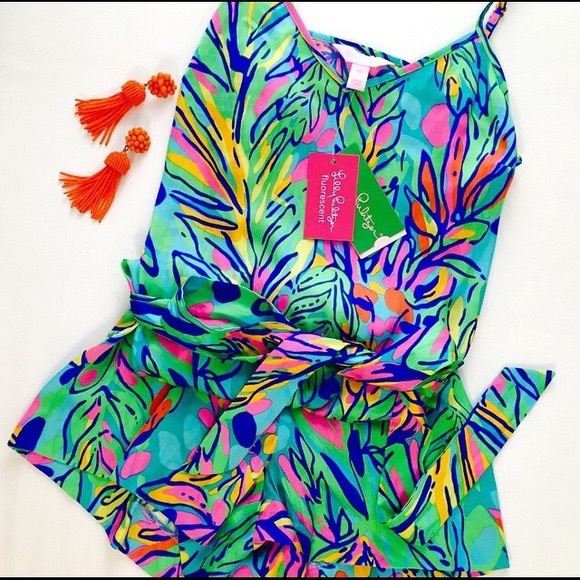 Lilly Pulitzer Pants - Lilly Pulitzer Deanna Silky Romper in Hot Spot XS